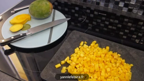 Strawberry cake revisited: mango brunoise. Yann Lefebvre